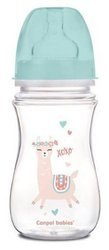 Canpol Babies EasyStart Exotic Animals biberon cu gură largă anti-coliciu 240 ml 35/221_gre Verde