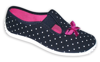 Papuci de tenis pentru fete Zetpol Berry Navy Blue Dots mărimea 29